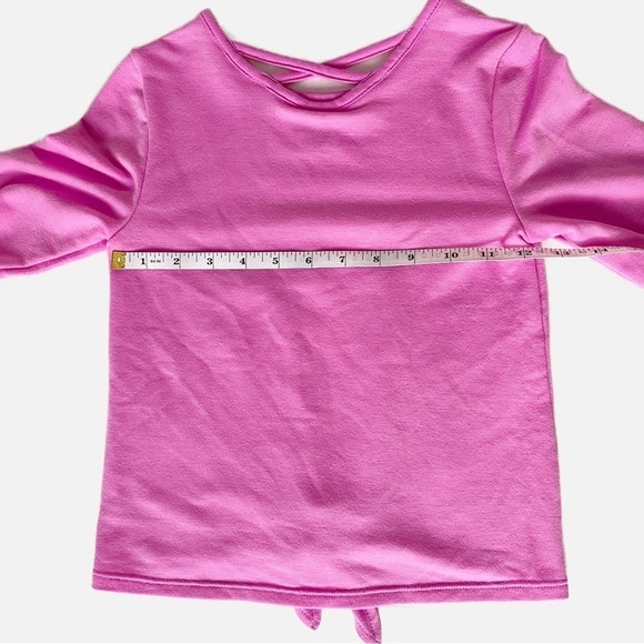 ACTIVE LIFE Girl’s Long Sleeve Pink Front Knot Top - Size 7-8 - Picture 5 of 7